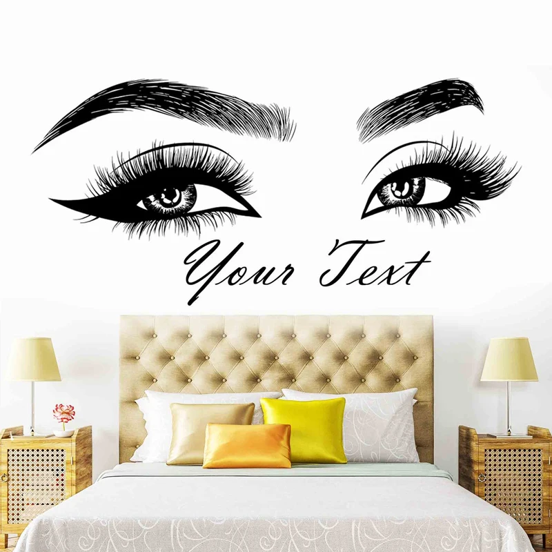 Beauty Of Makeup Quotes - Eyelashes Brows Vinyl Sticker Beauty Salon