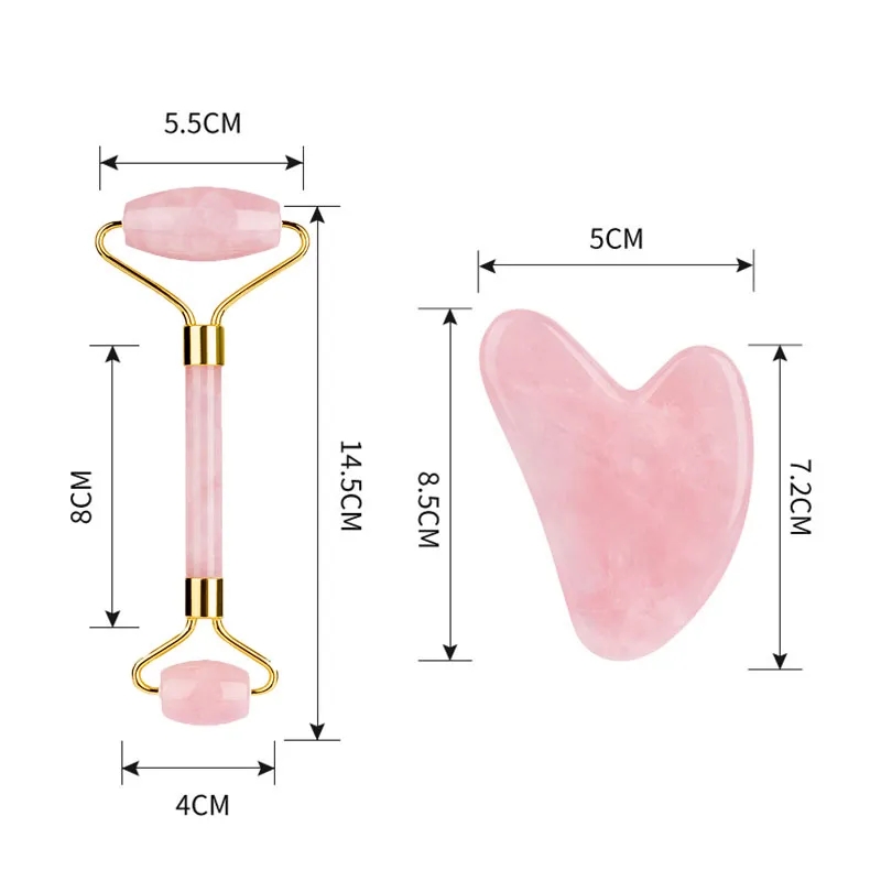 Rose Quartz Gouache Scraper Fa - Jade Roller Gua Sha のレビューと価格
