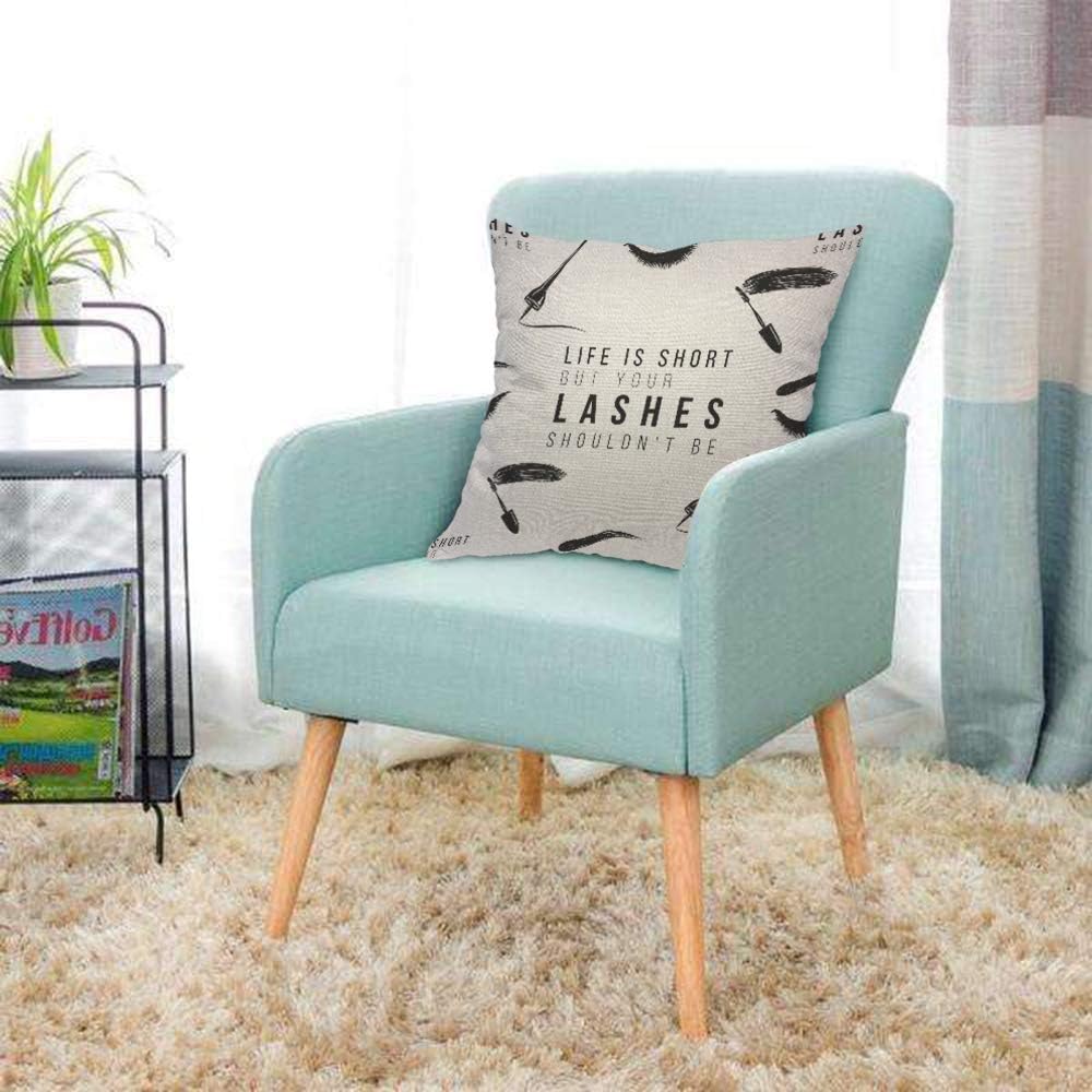 Funny Eyelash Quote Pillow Cov - Beauty Of Makeup Quotes のレビューと価格