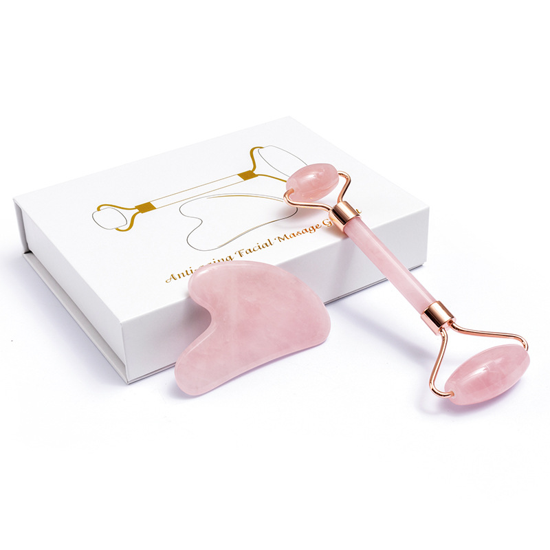Natural Rose Quartz Jade Rolle - Jade Roller Gua Sha のレビューと価格