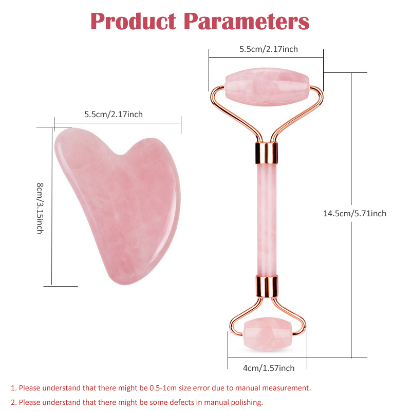 Natural Rose Quartz Jade Rolle - Jade Roller Gua Sha のレビューと価格