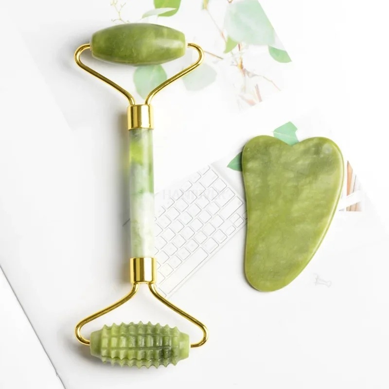 Facial Jade Massage Roller Set - Jade Roller Gua Sha のレビューと価格