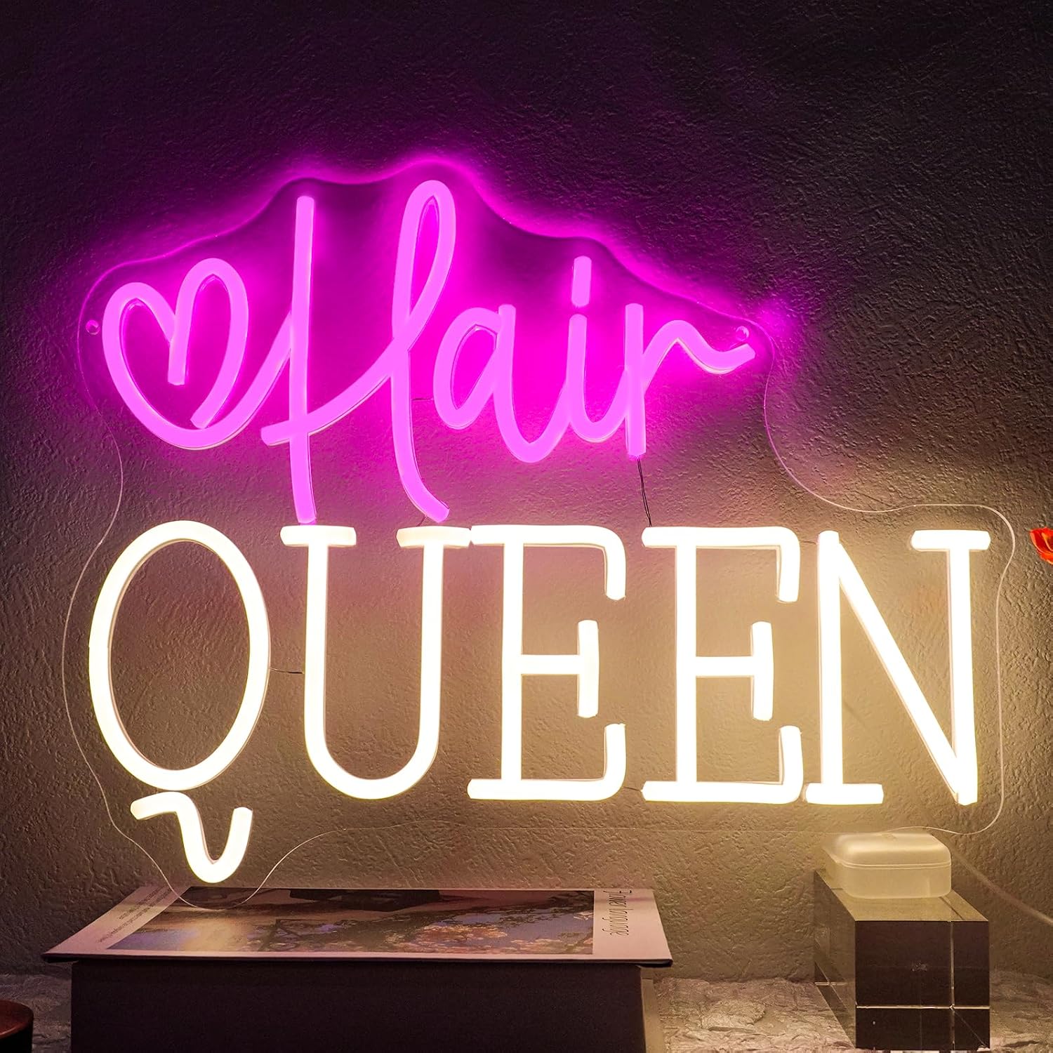 Hair Queen Neon Sign USB Power - Beauty Queen Makeup Studio のレビューと価格