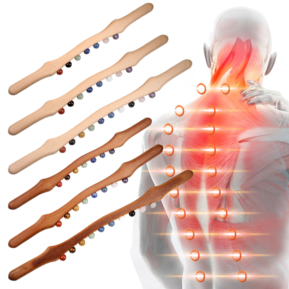 Wood Massage Stick 10 Jade Sto - Jade Roller Gua Sha のレビューと価格