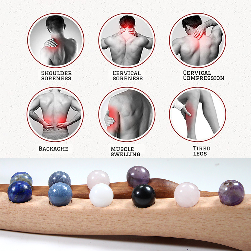 Wood Massage Stick 10 Jade Sto - Jade Roller Gua Sha のレビューと価格