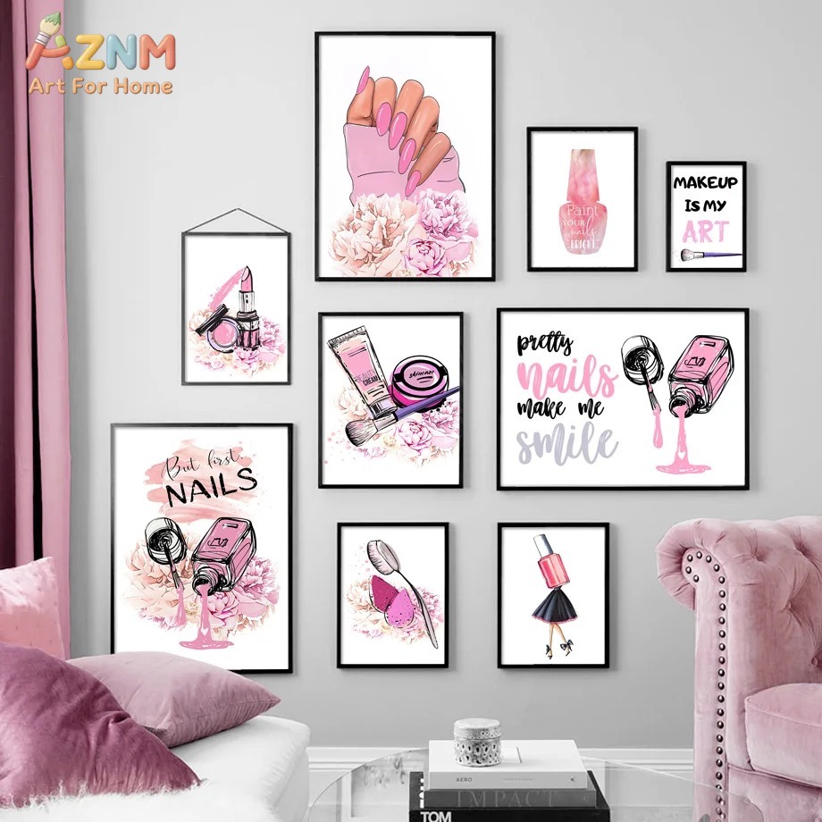 AZNM Pink Nail Makeup Canvas W - Beauty Of Makeup Quotes のレビューと価格