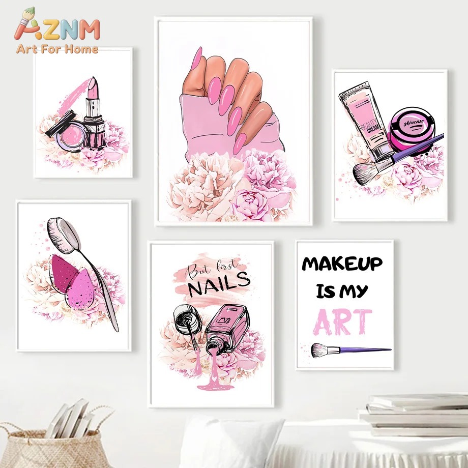 AZNM Pink Nail Makeup Canvas W - Beauty Of Makeup Quotes のレビューと価格