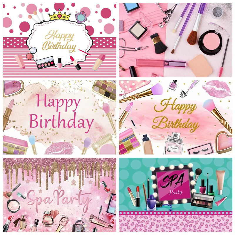 Spa Party Themed Backdrop for  - Beauty Makeup Girl のレビューと価格