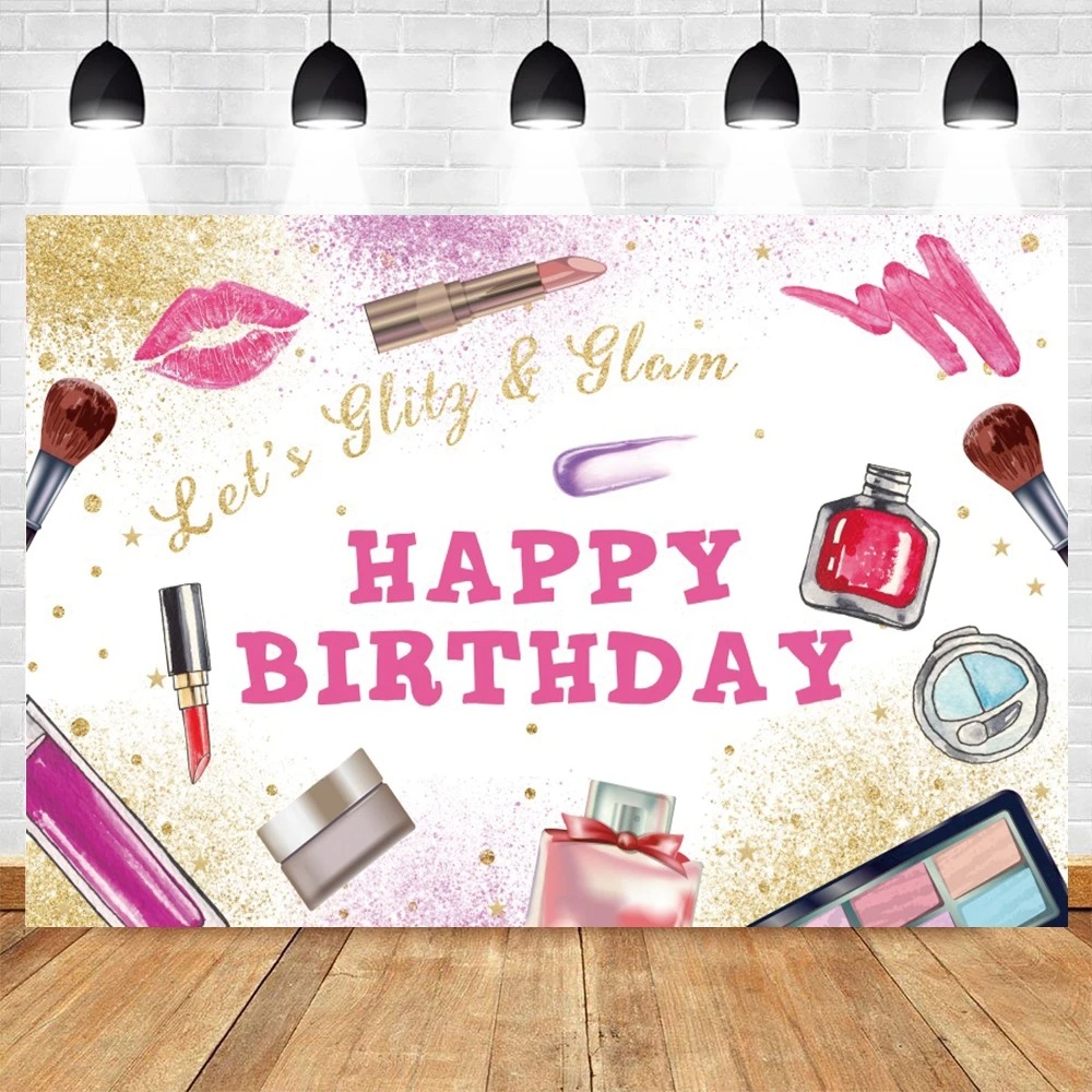 Spa Party Themed Backdrop for  - Beauty Makeup Girl のレビューと価格