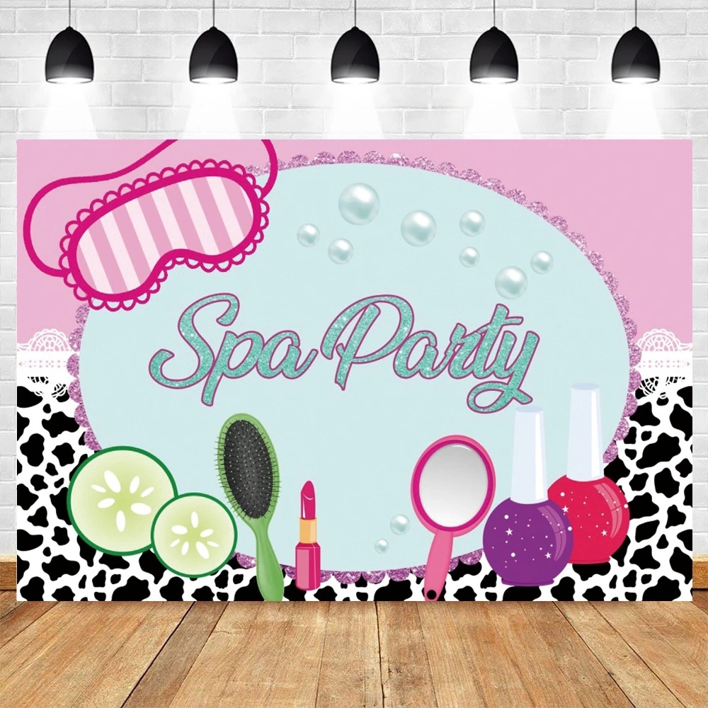 Spa Party Themed Backdrop for  - Beauty Makeup Girl のレビューと価格