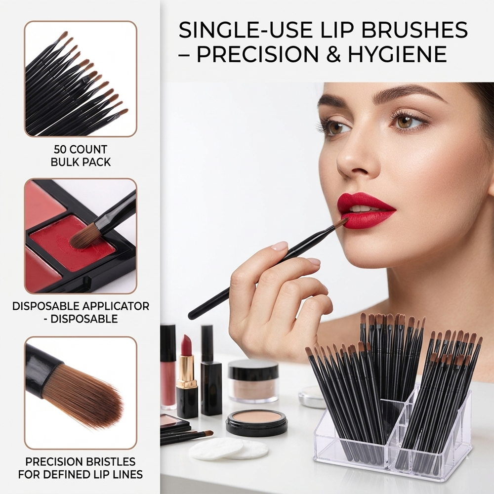 50/100pcs Disposable Lip Brush - Makeup Brush Set のレビューと価格