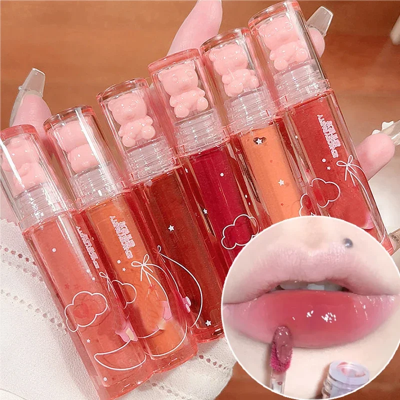 Cute Pink Bear Water Light Lip - Lip Gloss Plumping のレビューと価格