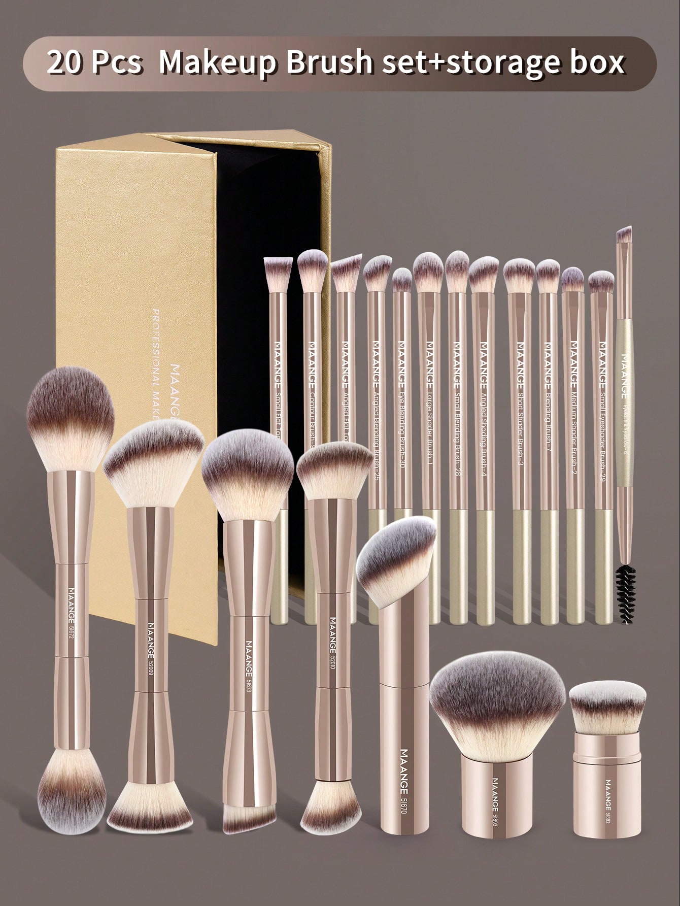 MAANGE 1/7pcs Or 13/20pcs Prof - Makeup Brush Set のレビューと価格