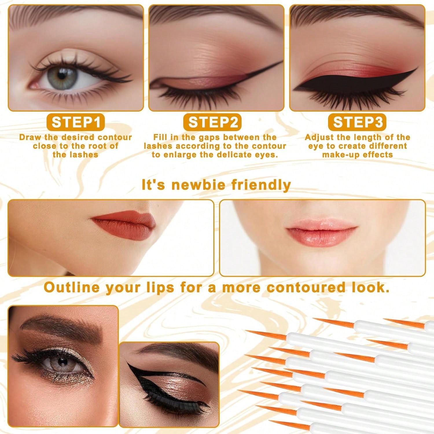 150 Pcs Disposable Eyeliner Br - Makeup Brush Set のレビューと価格