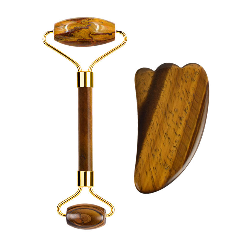 Natural Tiger Eye Stone Gouach - Jade Roller Gua Sha のレビューと価格