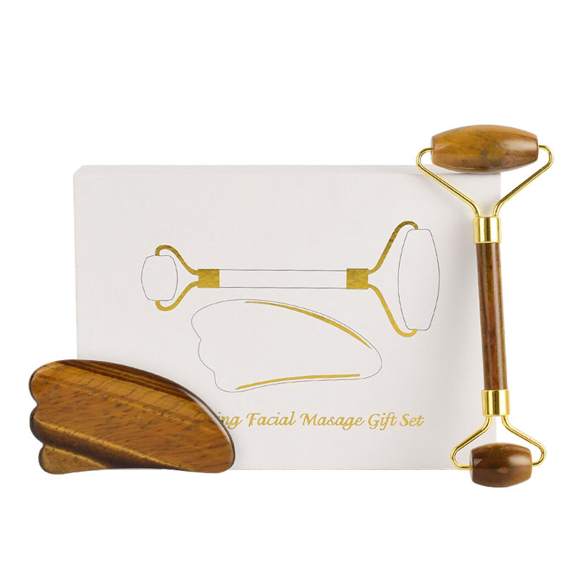 Natural Tiger Eye Stone Gouach - Jade Roller Gua Sha のレビューと価格