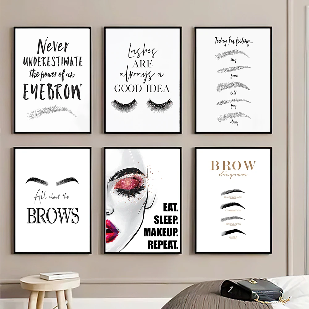 Fashion MakeUp Canvas Painting - Beauty Of Makeup Quotes のレビューと価格