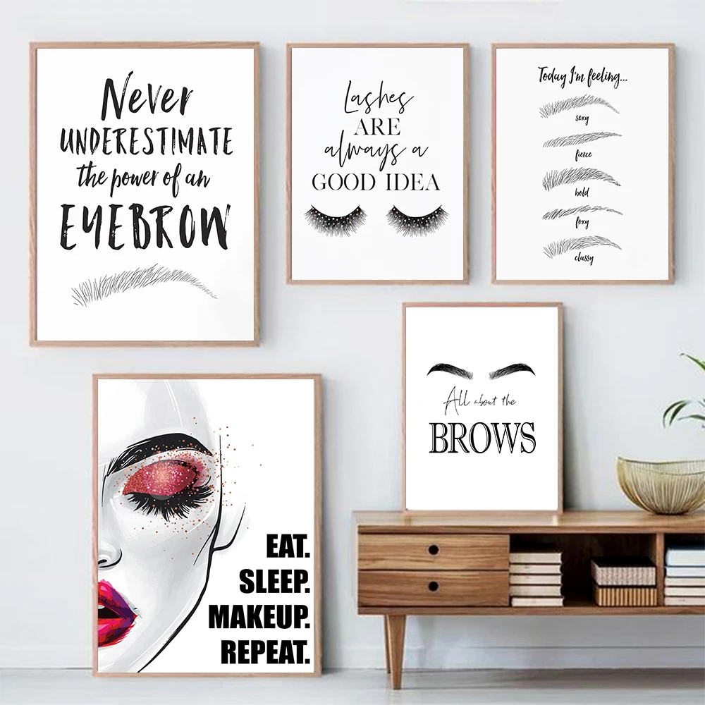 Fashion MakeUp Canvas Painting - Beauty Of Makeup Quotes のレビューと価格