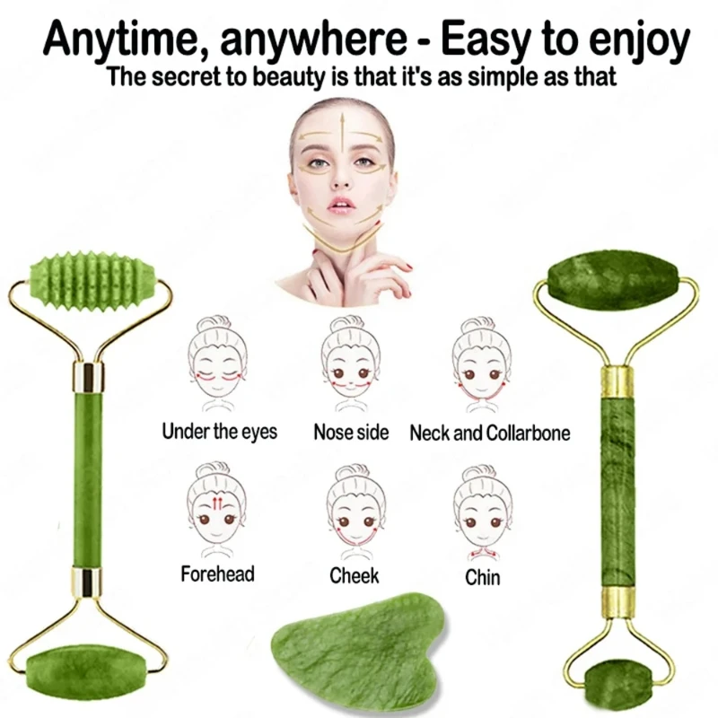 Natural Jade Roller Face Gua S - Jade Roller Gua Sha のレビューと価格